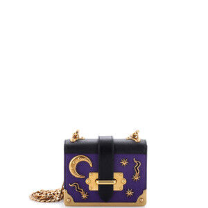 Prada Micro Cahier Crossbody Bag Embellished Leather